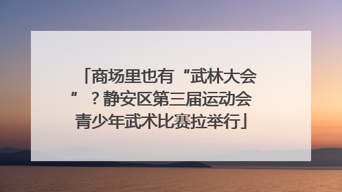商场里也有“武林大会”？静安区第三届运动会青少年武术比赛拉举行