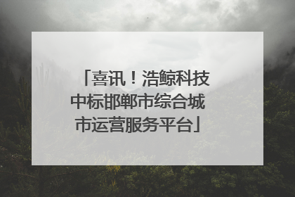 喜讯！浩鲸科技中标邯郸市综合城市运营服务平台
