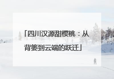 四川汉源甜樱桃：从背篓到云端的跃迁