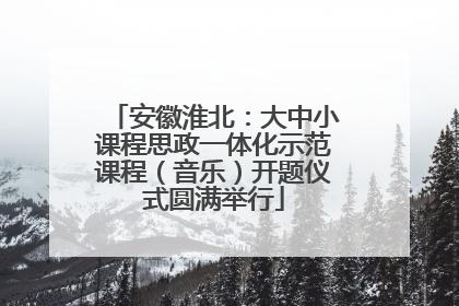 安徽淮北：大中小课程思政一体化示范课程（音乐）开题仪式圆满举行