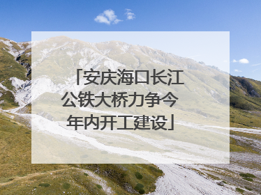安庆海口长江公铁大桥力争今年内开工建设