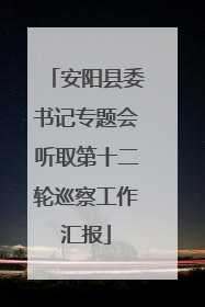 安阳县委书记专题会听取第十二轮巡察工作汇报