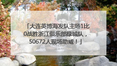 大连英博海发队主场1比0战胜浙江俱乐部绿城队，50672人现场助威！