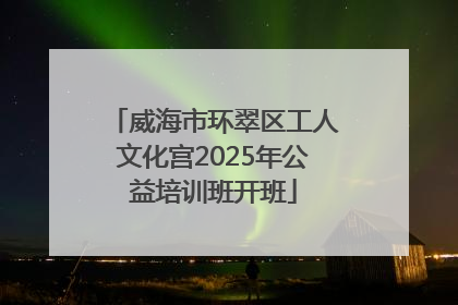 威海市环翠区工人文化宫2025年公益培训班开班