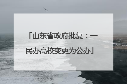 山东省政府批复：一民办高校变更为公办