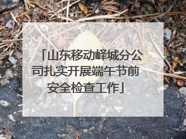 山东移动峄城分公司扎实开展端午节前安全检查工作