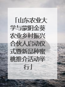 山东农业大学与蒙阴金葵农业乡村振兴合伙人启动仪式暨新品种蜜桃推介活动举行