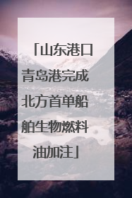 山东港口青岛港完成北方首单船舶生物燃料油加注