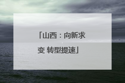 山西：向新求变 转型提速