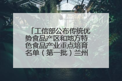 工信部公布传统优势食品产区和地方特色食品产业重点培育名单（第一批）兰州牛肉拉面位列其中