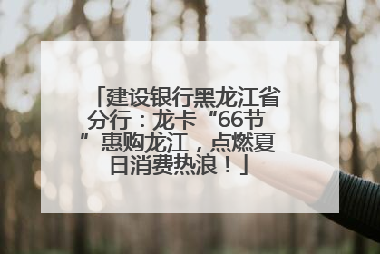建设银行黑龙江省分行：龙卡“66节”惠购龙江，点燃夏日消费热浪！