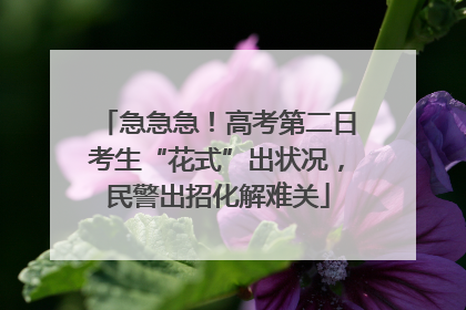 急急急！高考第二日考生“花式”出状况，民警出招化解难关