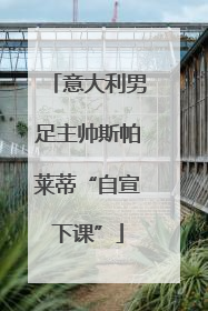意大利男足主帅斯帕莱蒂“自宣下课”