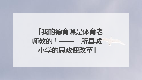我的德育课是体育老师教的！——一所县城小学的思政课改革