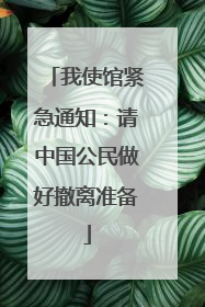 我使馆紧急通知：请中国公民做好撤离准备