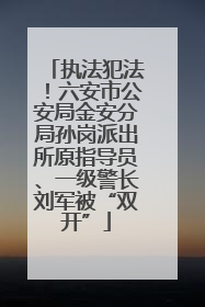 执法犯法！六安市公安局金安分局孙岗派出所原指导员、一级警长刘军被“双开”