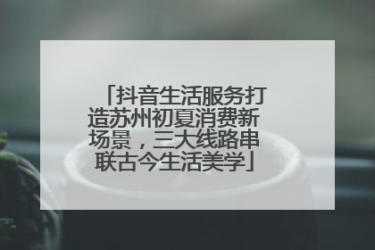 抖音生活服务打造苏州初夏消费新场景，三大线路串联古今生活美学