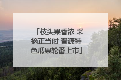 枝头果香浓 采摘正当时 晋源特色瓜果轮番上市