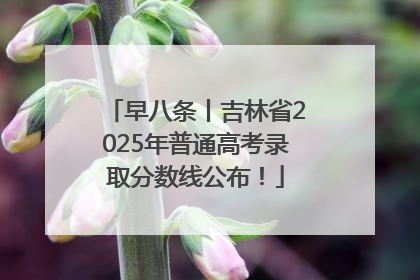 早八条丨吉林省2025年普通高考录取分数线公布！