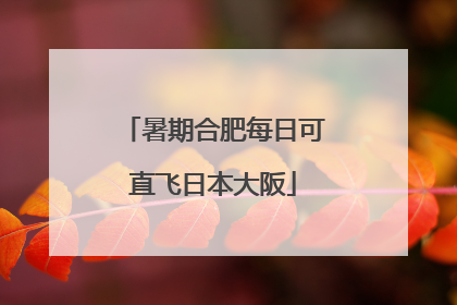 暑期合肥每日可直飞日本大阪