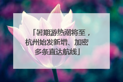 暑期游热潮将至，杭州始发新增、加密多条直达航线
