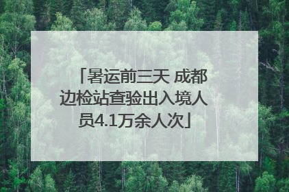 暑运前三天 成都边检站查验出入境人员4.1万余人次