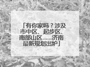 有你家吗？涉及市中区、起步区、南部山区……济南最新规划出炉
