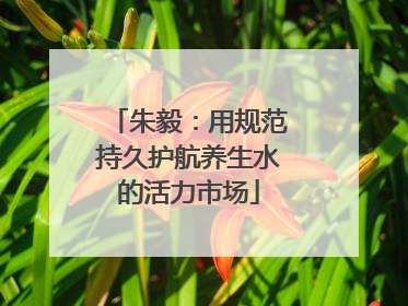 朱毅：用规范持久护航养生水的活力市场