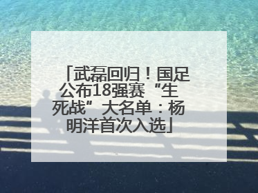 武磊回归！国足公布18强赛“生死战”大名单：杨明洋首次入选