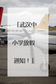 武汉中小学放假通知！