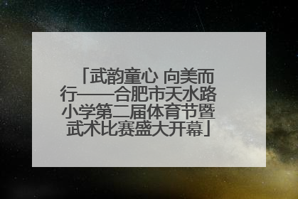 武韵童心 向美而行——合肥市天水路小学第二届体育节暨武术比赛盛大开幕