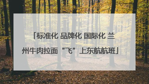 标准化 品牌化 国际化 兰州牛肉拉面“飞”上东航航班