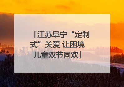 江苏阜宁“定制式”关爱 让困境儿童双节同欢