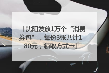 沈阳发放1万个“消费券包”，每份3张共计180元，领取方式→