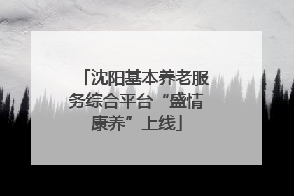 沈阳基本养老服务综合平台“盛情康养”上线