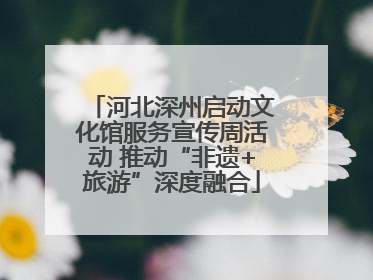 河北深州启动文化馆服务宣传周活动 推动“非遗+旅游”深度融合