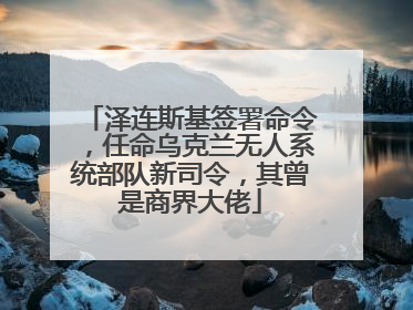 泽连斯基签署命令，任命乌克兰无人系统部队新司令，其曾是商界大佬