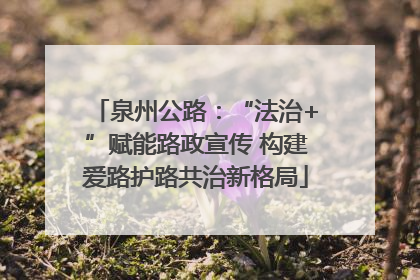 泉州公路：“法治+”赋能路政宣传 构建爱路护路共治新格局