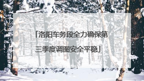 洛阳车务段全力确保第三季度调图安全平稳