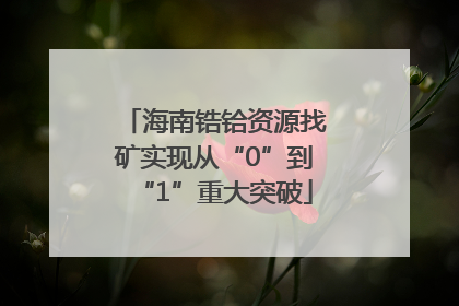 海南锆铪资源找矿实现从“0”到“1”重大突破