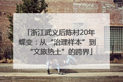 浙江武义后陈村20年蝶变：从“治理样本”到“文旅热土”的跨界