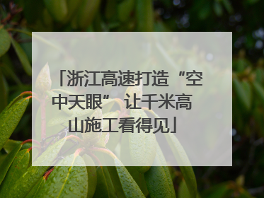 浙江高速打造“空中天眼” 让千米高山施工看得见