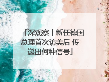 深观察丨新任德国总理首次访美后 传递出何种信号