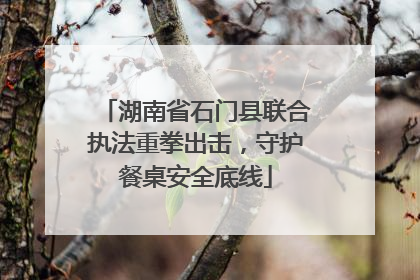 湖南省石门县联合执法重拳出击，守护餐桌安全底线