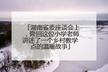 湖南省委座谈会上，隆回这位小学老师讲述了一个乡村教学点的温暖故事