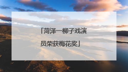 菏泽一柳子戏演员荣获梅花奖