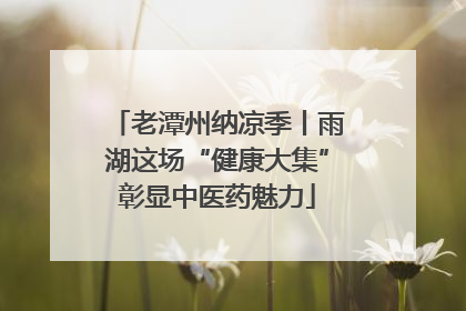 老潭州纳凉季丨雨湖这场“健康大集”彰显中医药魅力