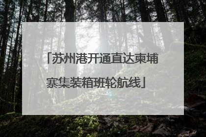 苏州港开通直达柬埔寨集装箱班轮航线