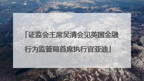 证监会主席吴清会见英国金融行为监管局首席执行官亚迪