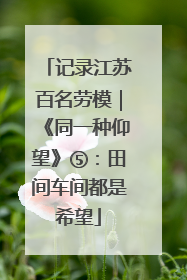 记录江苏百名劳模｜《同一种仰望》⑤：田间车间都是希望